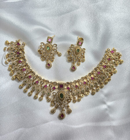 Ruby & Green Choker Set